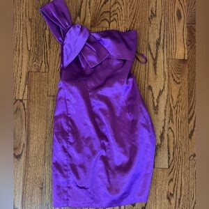Chic One-Shoulder Purple Dress